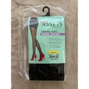 Love Your Assets By Spanx Textured Wish Bone Shaping Tights Black Size 2 Flatten